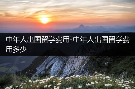 中年人出国留学费用-中年人出国留学费用多少
