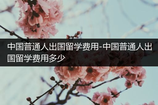 中国普通人出国留学费用-中国普通人出国留学费用多少