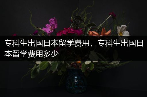 专科生出国日本留学费用，专科生出国日本留学费用多少