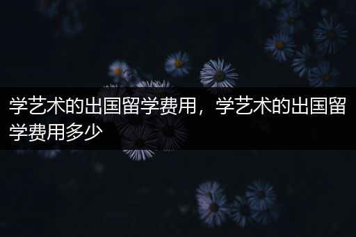 学艺术的出国留学费用，学艺术的出国留学费用多少
