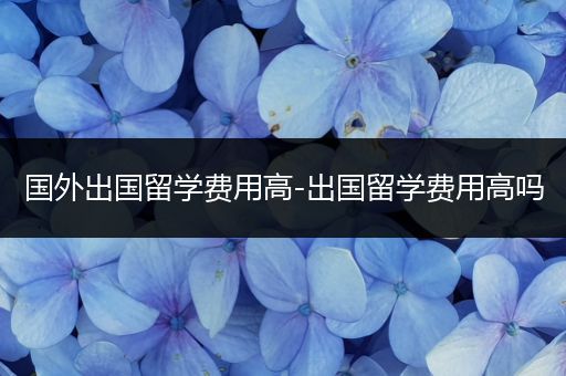 国外出国留学费用高-出国留学费用高吗