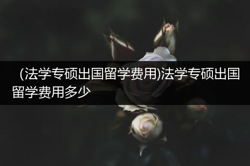 （法学专硕出国留学费用)法学专硕出国留学费用多少