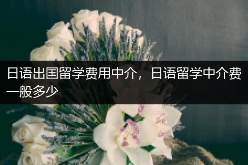 日语出国留学费用中介，日语留学中介费一般多少