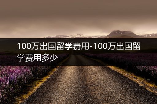 100万出国留学费用-100万出国留学费用多少