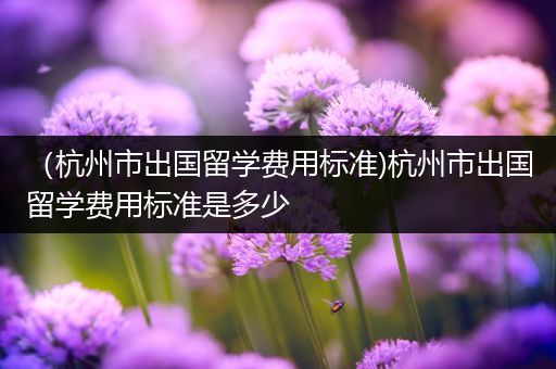 （杭州市出国留学费用标准)杭州市出国留学费用标准是多少