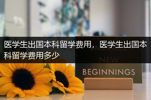 医学生出国本科留学费用，医学生出国本科留学费用多少