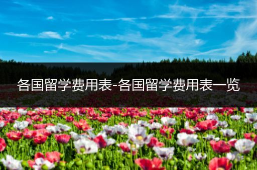 各国留学费用表-各国留学费用表一览