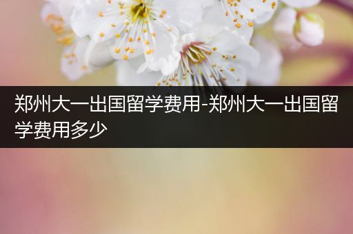 郑州大一出国留学费用-郑州大一出国留学费用多少