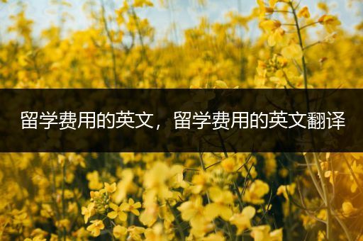 留学费用的英文，留学费用的英文翻译