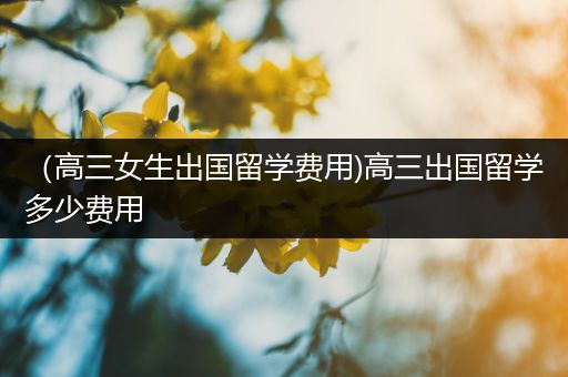 （高三女生出国留学费用)高三出国留学多少费用