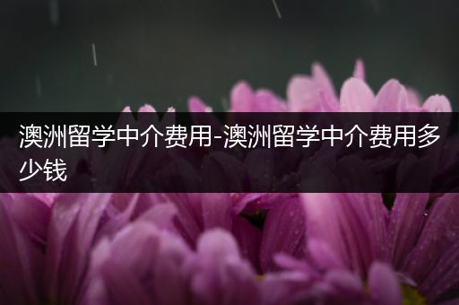 澳洲留学中介费用-澳洲留学中介费用多少钱