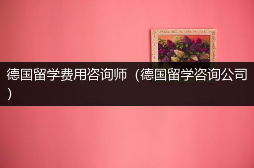 德国留学费用咨询师（德国留学咨询公司）
