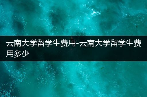 云南大学留学生费用-云南大学留学生费用多少