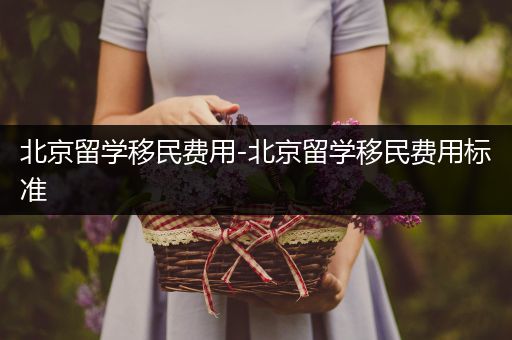 北京留学移民费用-北京留学移民费用标准