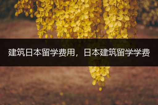 建筑日本留学费用，日本建筑留学学费