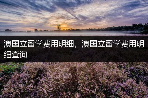 澳国立留学费用明细，澳国立留学费用明细查询
