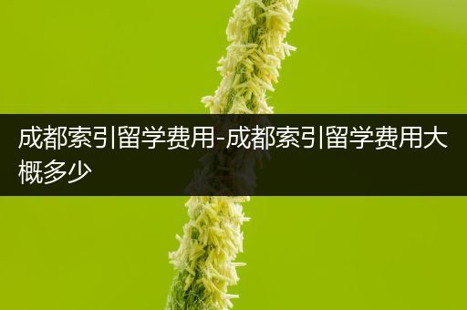 成都索引留学费用-成都索引留学费用大概多少