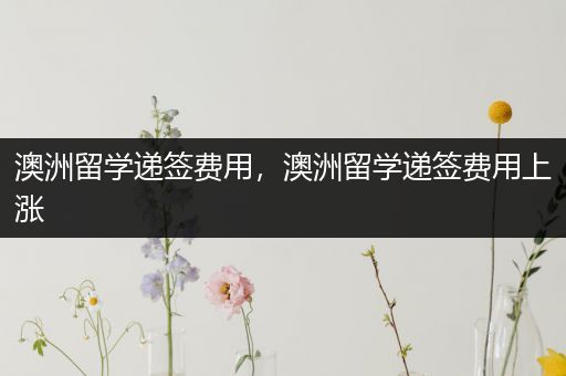 澳洲留学递签费用，澳洲留学递签费用上涨
