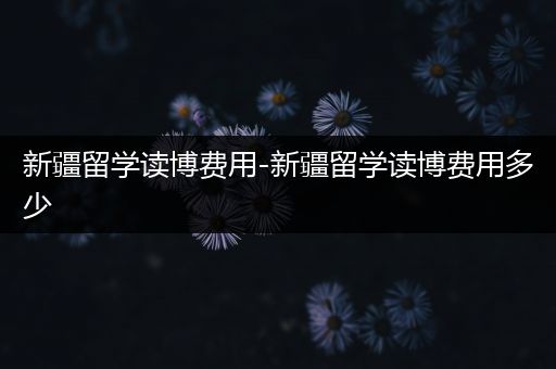新疆留学读博费用-新疆留学读博费用多少