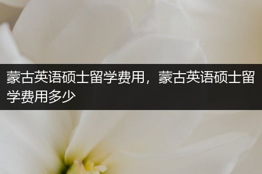 蒙古英语硕士留学费用，蒙古英语硕士留学费用多少