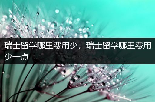 瑞士留学哪里费用少，瑞士留学哪里费用少一点