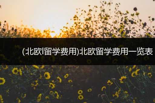 （北欧l留学费用)北欧留学费用一览表