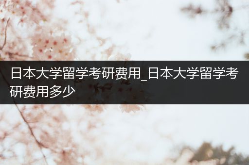 日本大学留学考研费用_日本大学留学考研费用多少