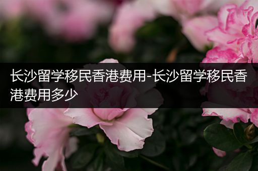 长沙留学移民香港费用-长沙留学移民香港费用多少