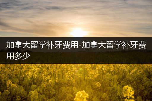 加拿大留学补牙费用-加拿大留学补牙费用多少