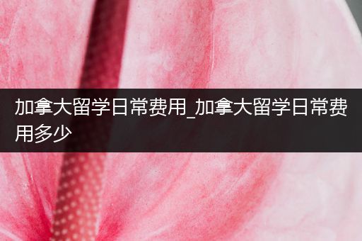 加拿大留学日常费用_加拿大留学日常费用多少