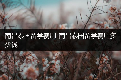 南昌泰国留学费用-南昌泰国留学费用多少钱