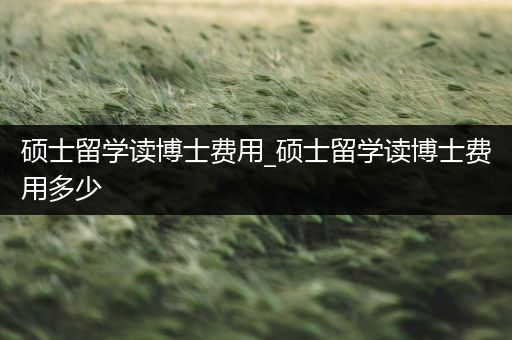 硕士留学读博士费用_硕士留学读博士费用多少