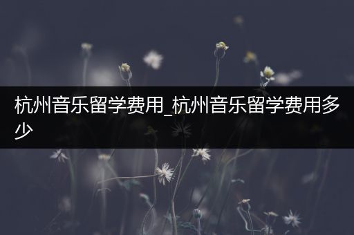 杭州音乐留学费用_杭州音乐留学费用多少