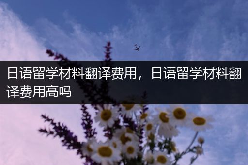 日语留学材料翻译费用，日语留学材料翻译费用高吗