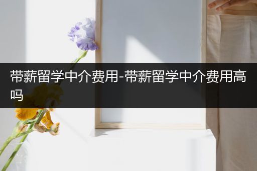 带薪留学中介费用-带薪留学中介费用高吗