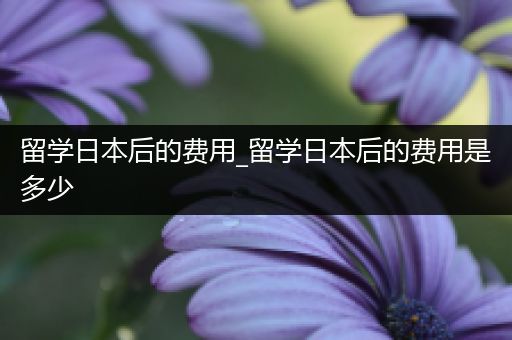 留学日本后的费用_留学日本后的费用是多少