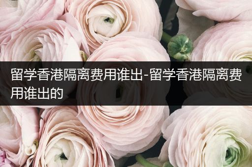 留学香港隔离费用谁出-留学香港隔离费用谁出的