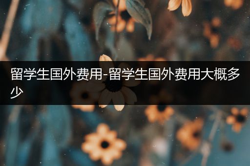 留学生国外费用-留学生国外费用大概多少