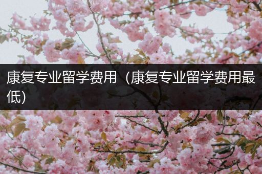康复专业留学费用（康复专业留学费用最低）