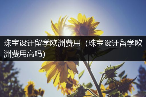 珠宝设计留学欧洲费用（珠宝设计留学欧洲费用高吗）