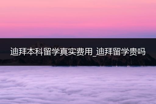 迪拜本科留学真实费用_迪拜留学贵吗