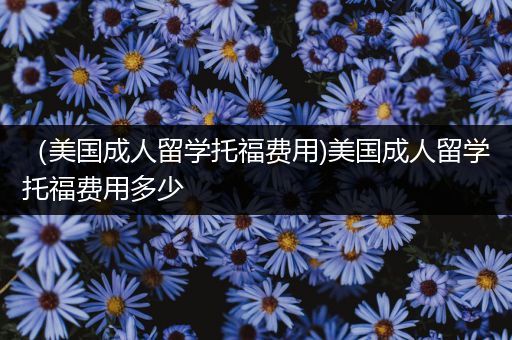 （美国成人留学托福费用)美国成人留学托福费用多少