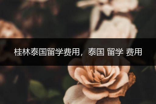 桂林泰国留学费用，泰国 留学 费用