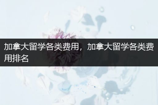 加拿大留学各类费用，加拿大留学各类费用排名