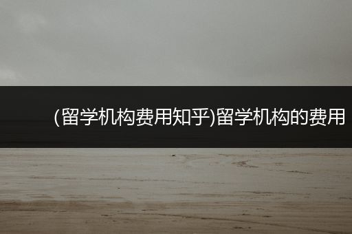 （留学机构费用知乎)留学机构的费用