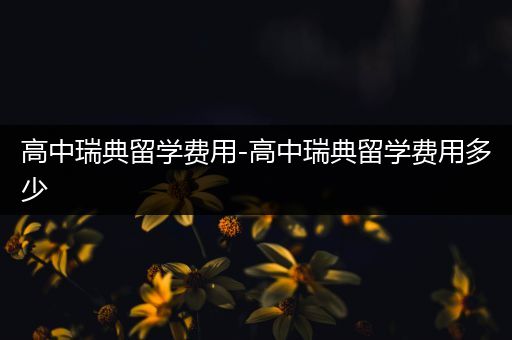 高中瑞典留学费用-高中瑞典留学费用多少