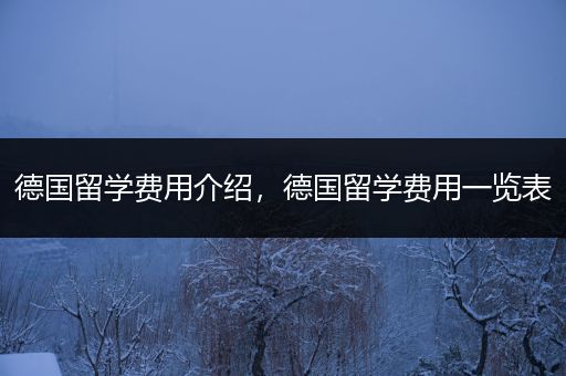 德国留学费用介绍，德国留学费用一览表