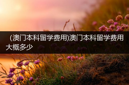 （澳门本科留学费用)澳门本科留学费用大概多少