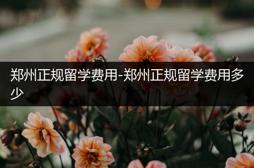 郑州正规留学费用-郑州正规留学费用多少