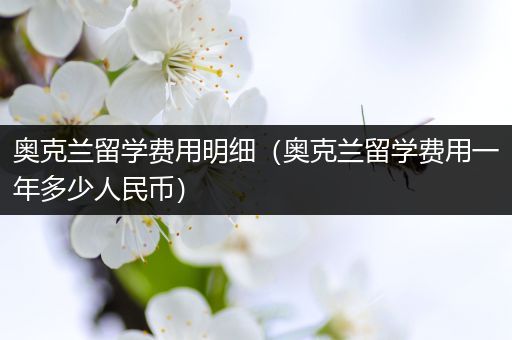 奥克兰留学费用明细（奥克兰留学费用一年多少人民币）
